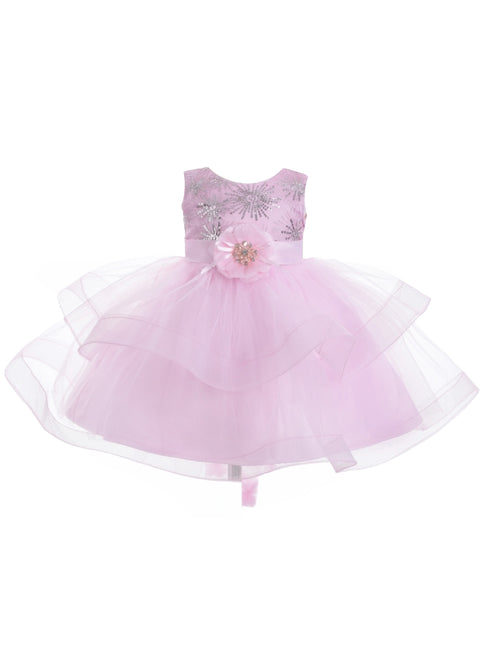 Baby Girls Pink Two Layer Tulle Skirt Flower Girl Dress 6-24 Months - SophiasStyle.com